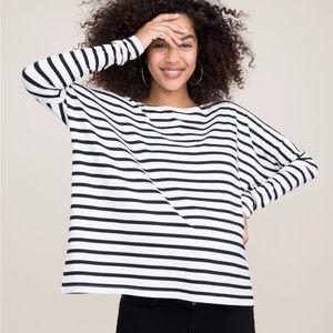 HATCH Longsleeve Tee in black/white stripe